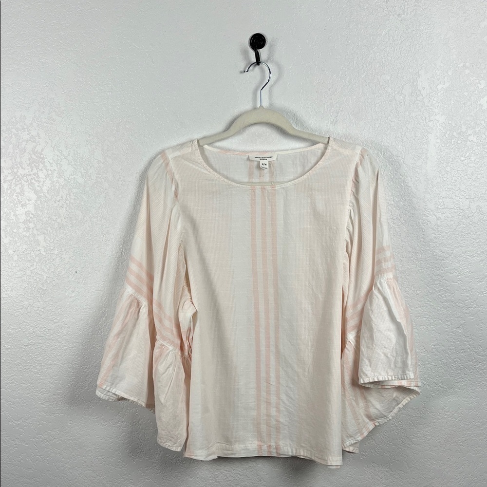 Beachlunchlounge Women’s cassandra Oversized Bell Sleeve Pink Blouse Top Size M